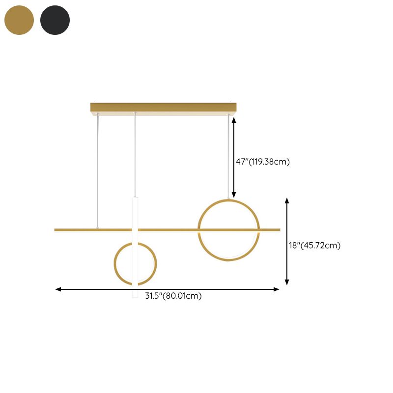 Modern Island Lighting Linear LED Ceiling Light for Dining Room