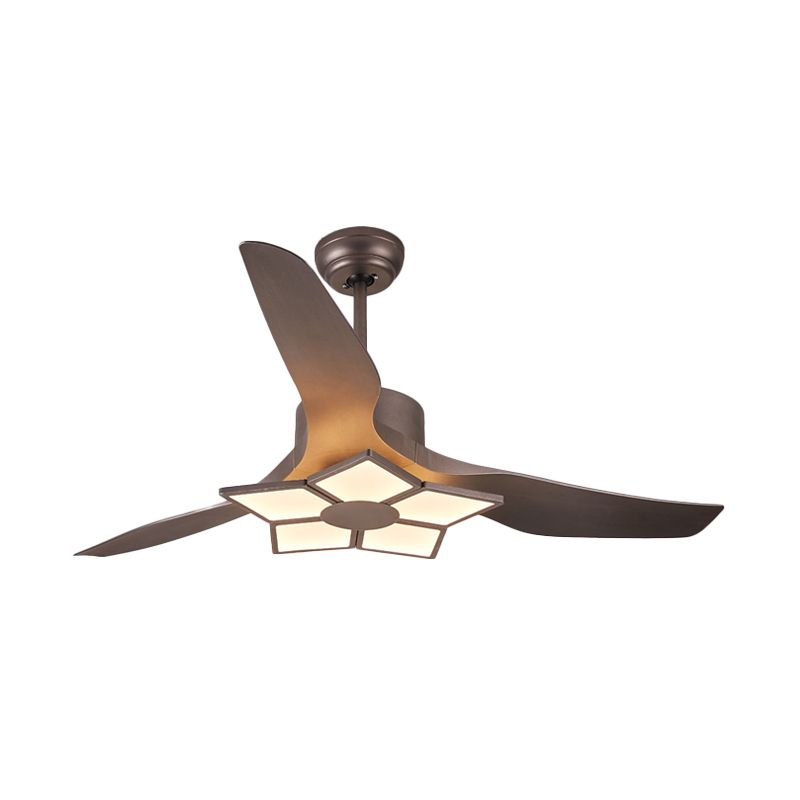 50 "breite acrylgeometrische halbflütige leichte modernistische LED -Lüfterlampe, 5 Klingen