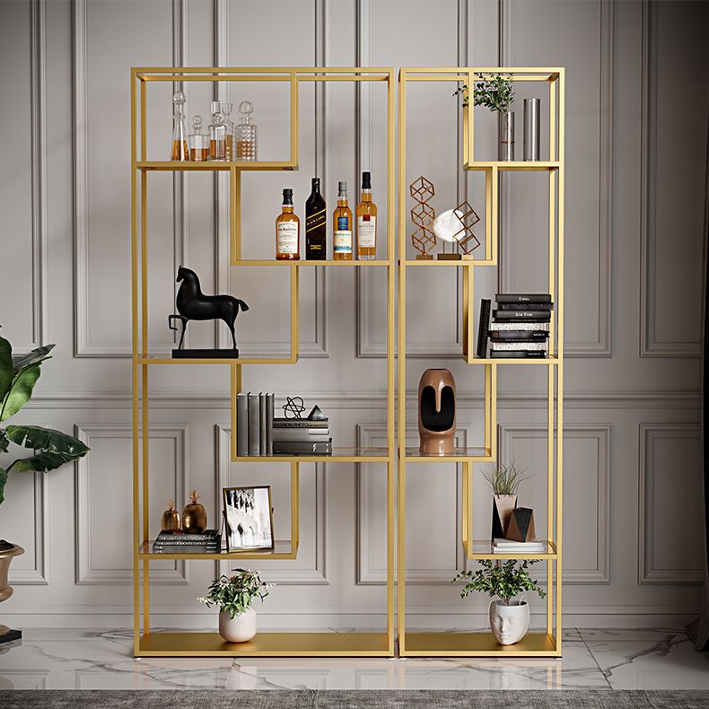 Libreria etagere industriale aperta verticale telaio di ferro invalido scaffale in vetro