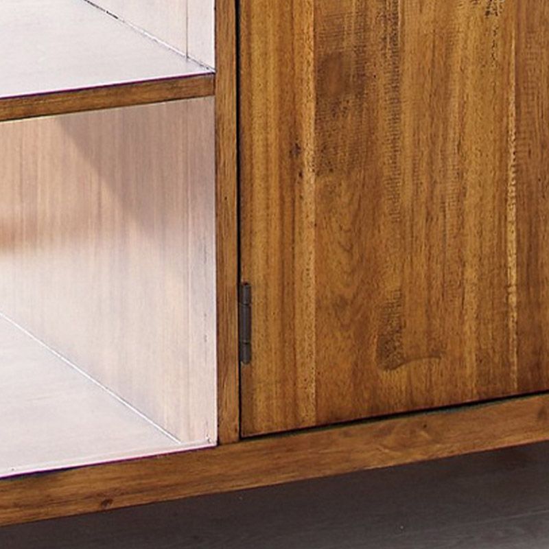Modern Kitchen Island Table with Towel Rack Pine Wood Prep Table