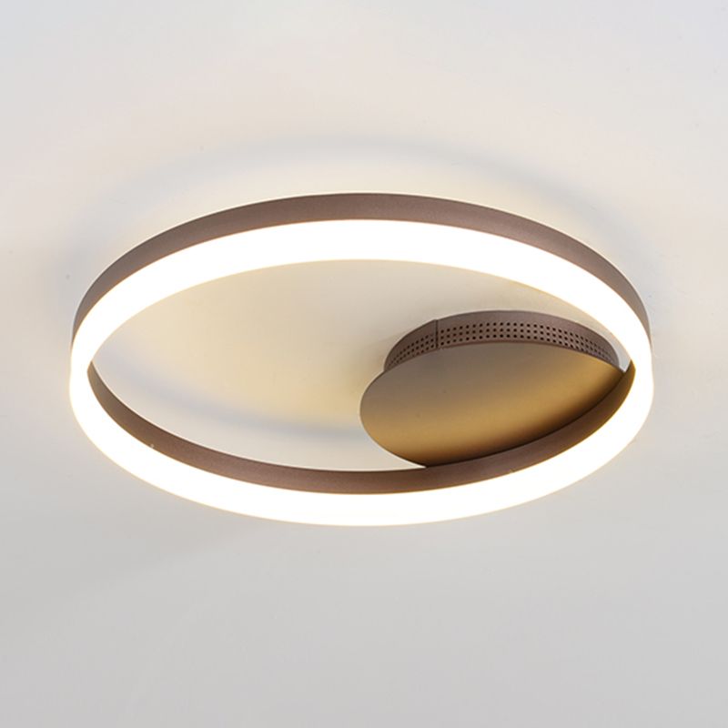 Metal Round Flush Mount Ceiling Light Modern Multi-Lights Flush Mount Ceiling in Brown