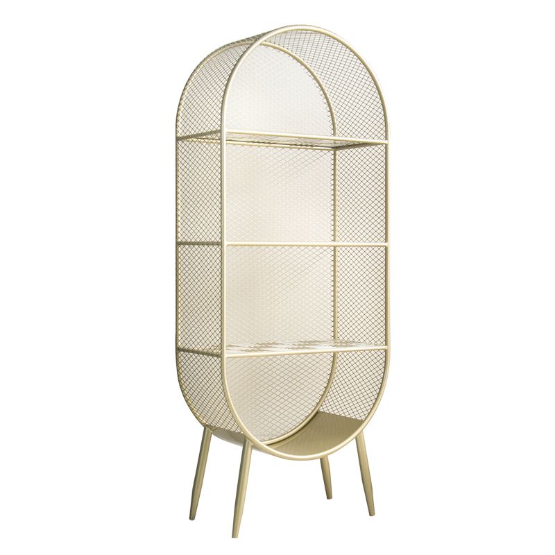 Glam Metal Bookshelf Standard Book Shelf for Home Office 11.8" Wide