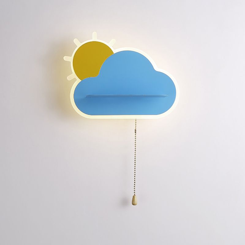 Cloud Shape Metal Wall Light Kid Style 1 Light Wall Lighting Fixtures