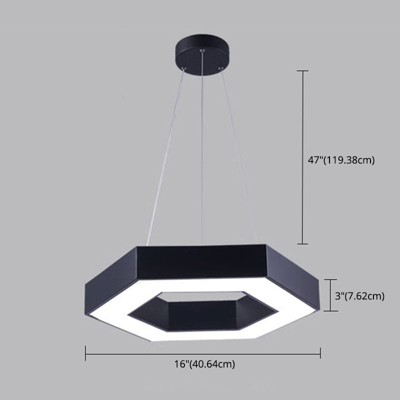 Office Flur LED Anhänger moderner Stil hängendes Licht mit sechseckiger Acrylschatten