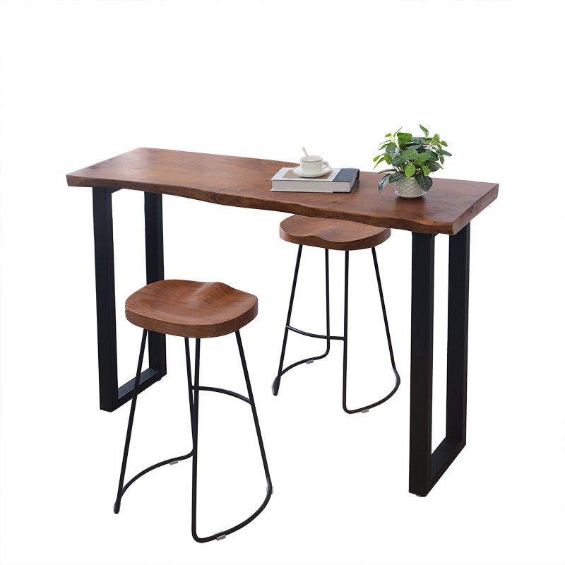 Industrial Solid Wood Counter Set 1/2/3 Pieces Living Room Bar Stool and Table Set