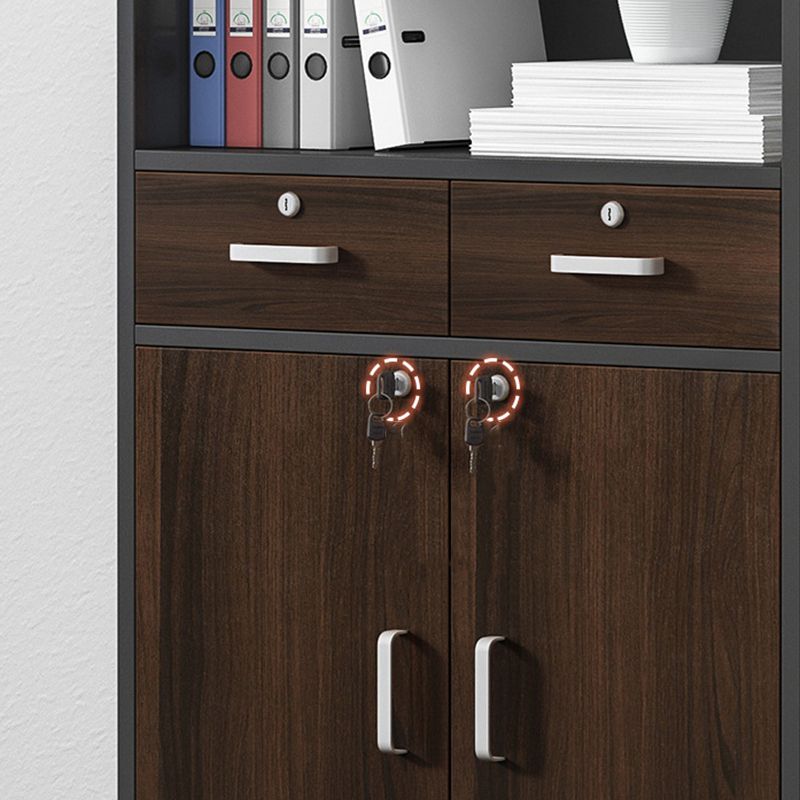 Modern Storage File Cabinet Wooden Frame Key Locking Filing Cabinet