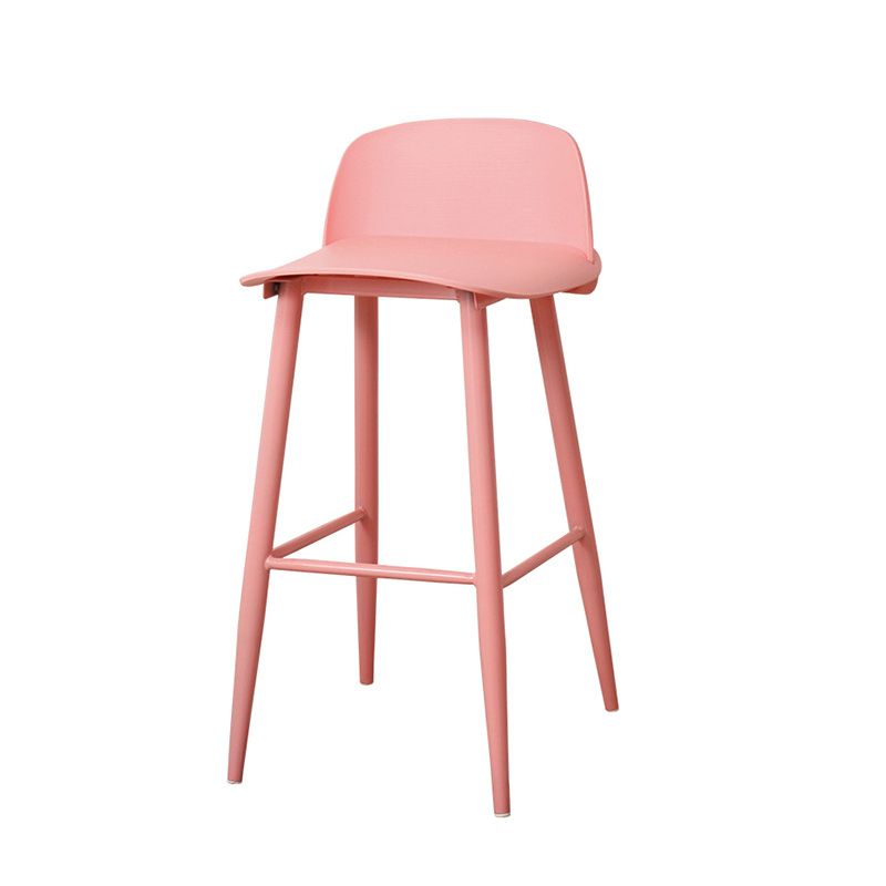 Coffee Shop Footrest Scandinavian Stool Matte Finish Plastic Barstool