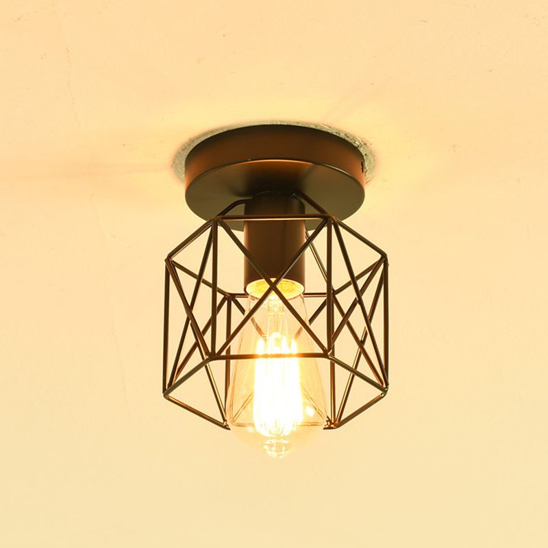 Retro Industrial Style Single Head Iron Cage Ceiling Lamp kitchen Ceiling Light
