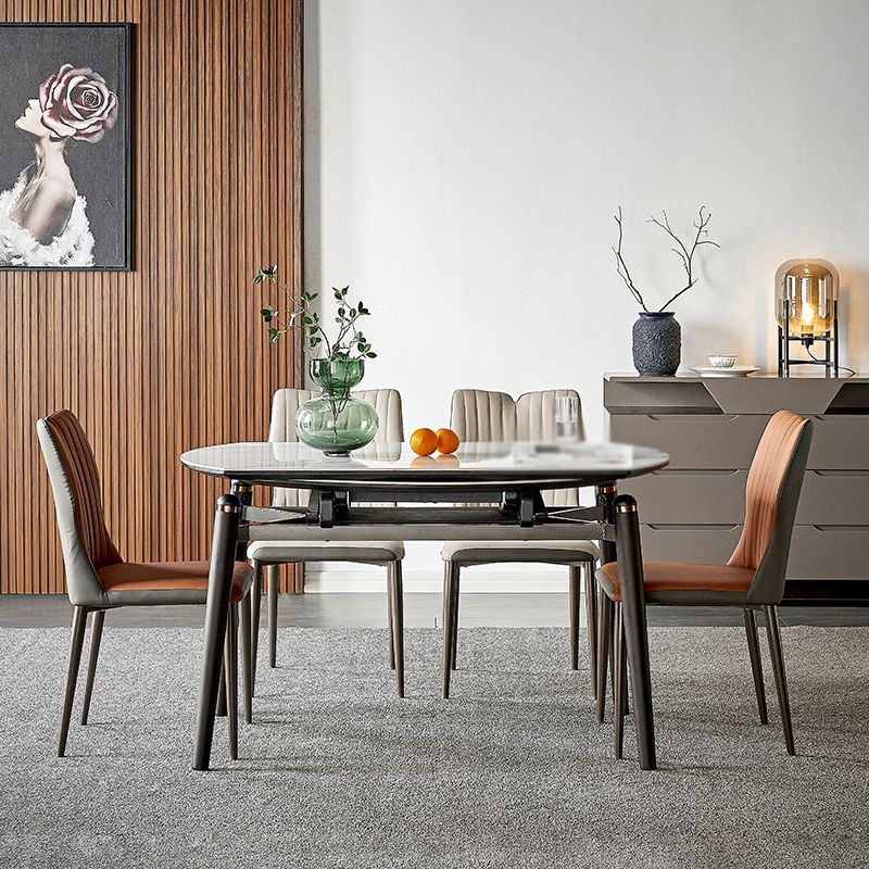 Modern 1/4/5 Pieces Dining Sintered Stone Dining Table Set with Metal Legs for Home