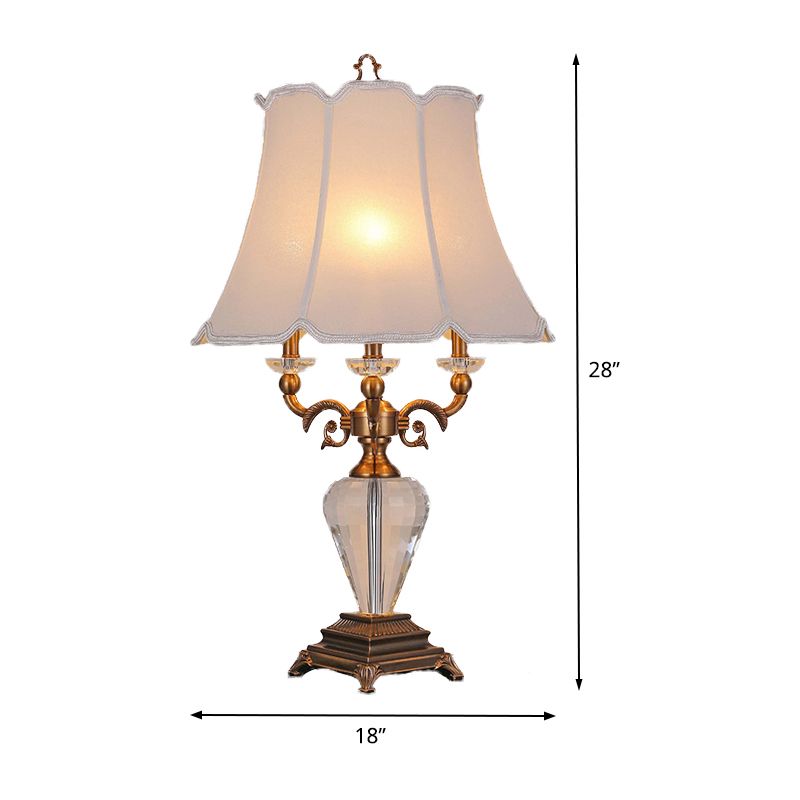 1 lampe de vie de salon de tête Lumière de lecture blanche moderne avec une nuance de tissu fustile