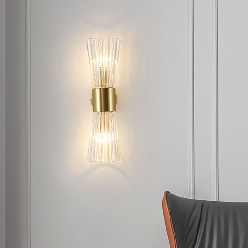 Geometric Wall Lighting Modern Metal 2 Lights Rustic Wall Sconces in Gold