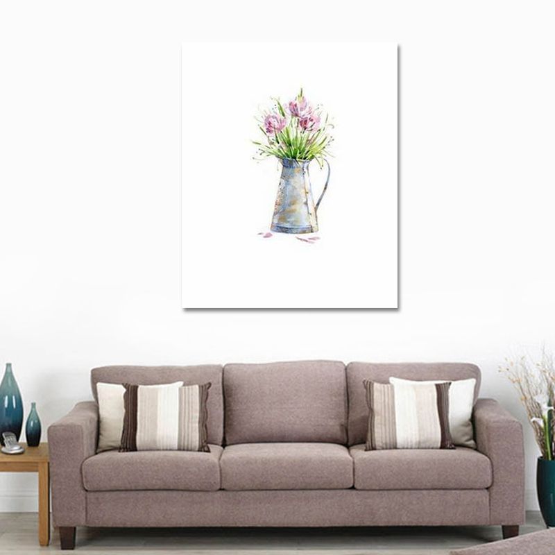 Bonsai Wall Art Print in Green Canvas Made Wall Decor for House Interior, Textured