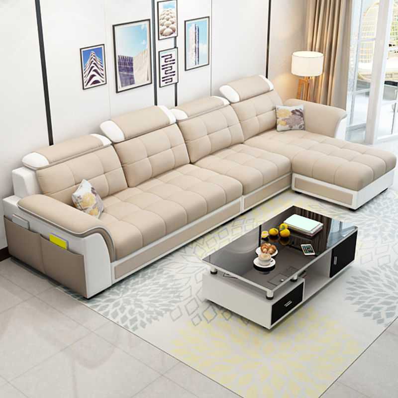 Scandinavian Pillow Top Arm Sofa with Storage and Ottoman Included