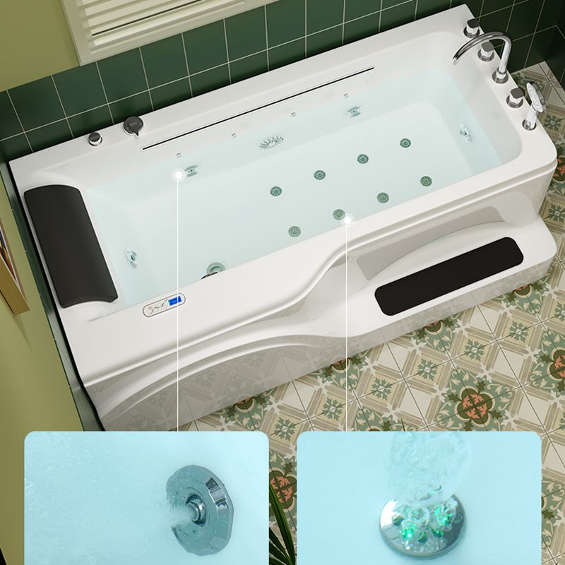 Rectangular Alcove Bathtub Acrylic Home Bath Tub in White for Bathroom