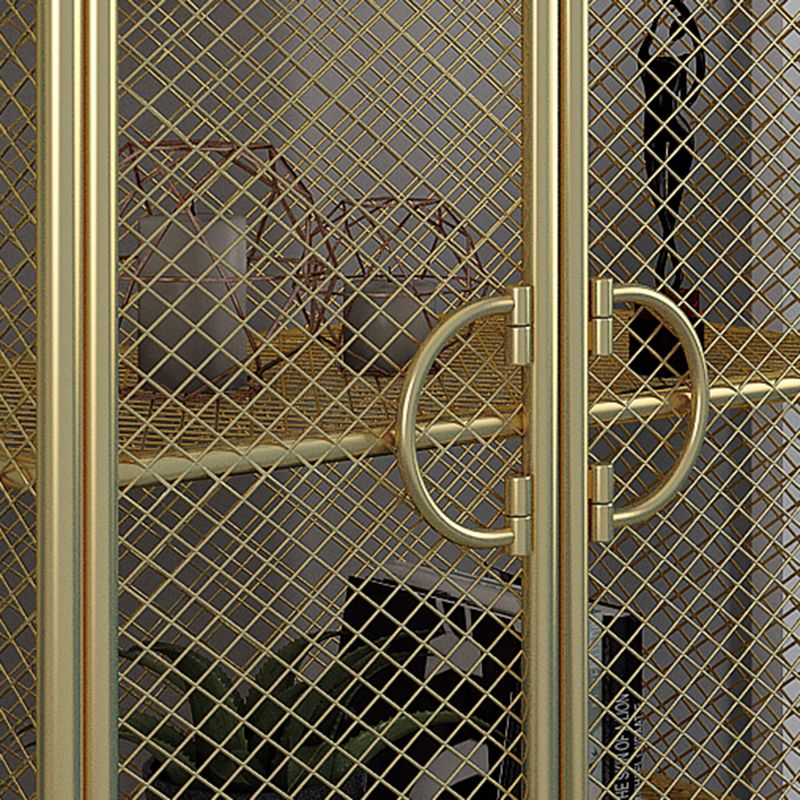 Scandinavian Vertical Standard Bookcase Iron Bookcase with Door