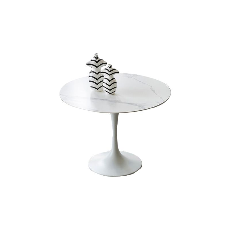 Modern Round Table Sintered Stone Table with Metal Legs for Home