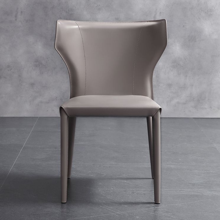 Modern Style Leather Dining Side Chair Wingback Side Armless Chair for Restaurant Use