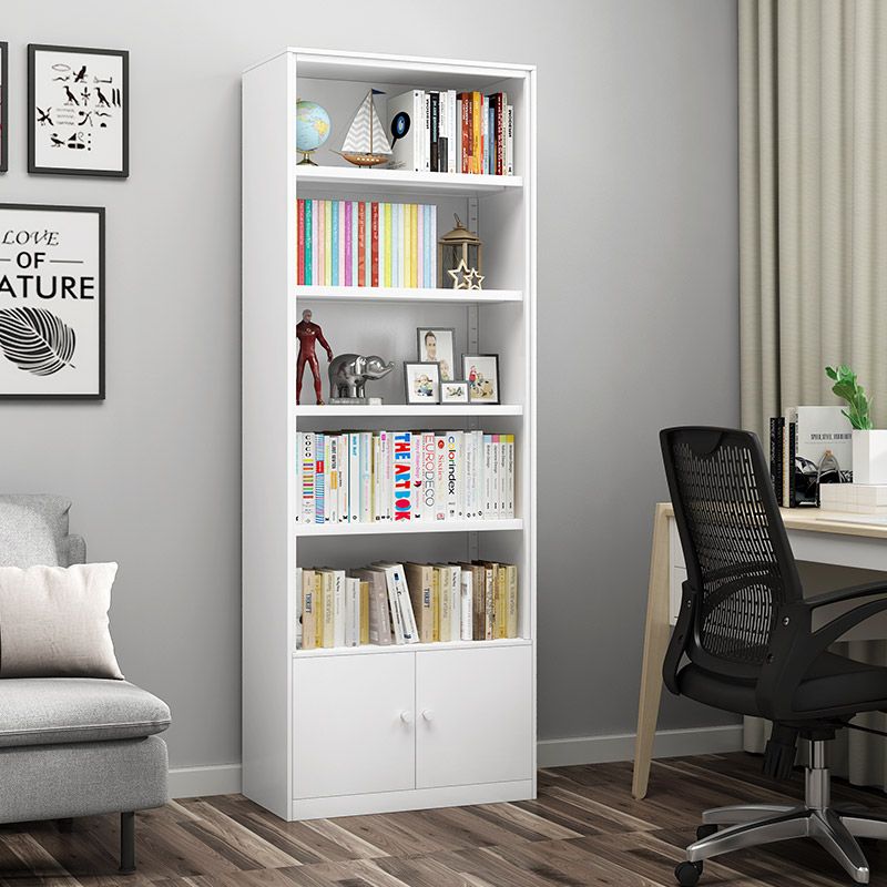 Metal Closed Back Bookshelf Modern Standard Storage Bookcase