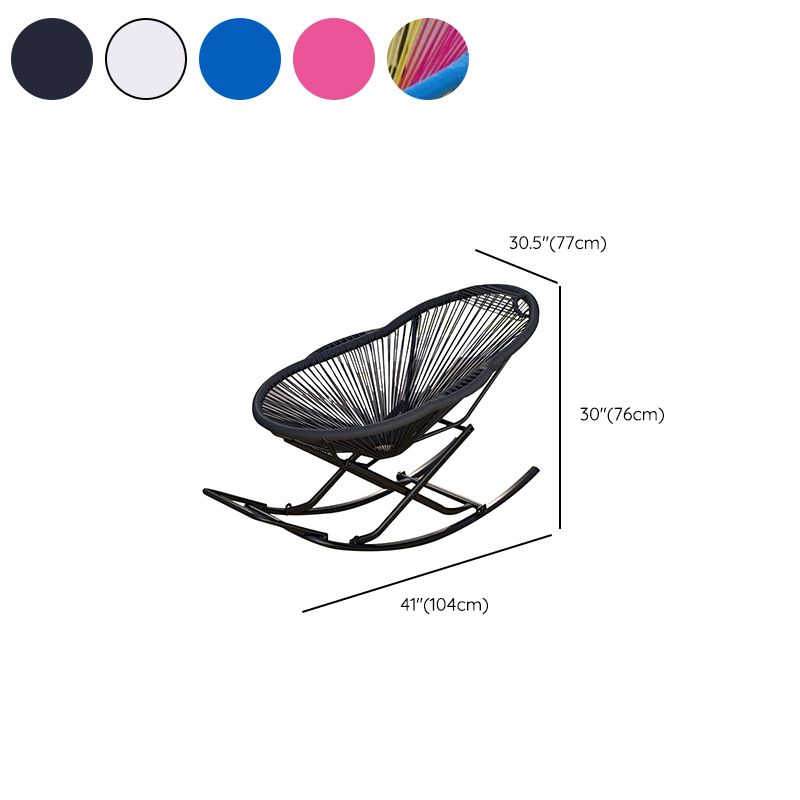 Single Iron Base Rocking Chair Home Leisure Lazy Chair for Balcony