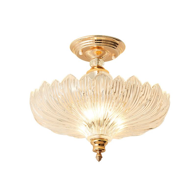 Zwart/goud 3 lampenplafond mount traditioneel kristal geschept semi-flush licht voor eetkamer, 12 "/16" breed