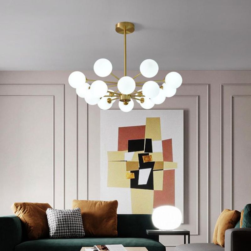 Sala da pranzo Apparecchi di illuminazione a sospensione Nordic Luce a soffitto in vetro bianco globale