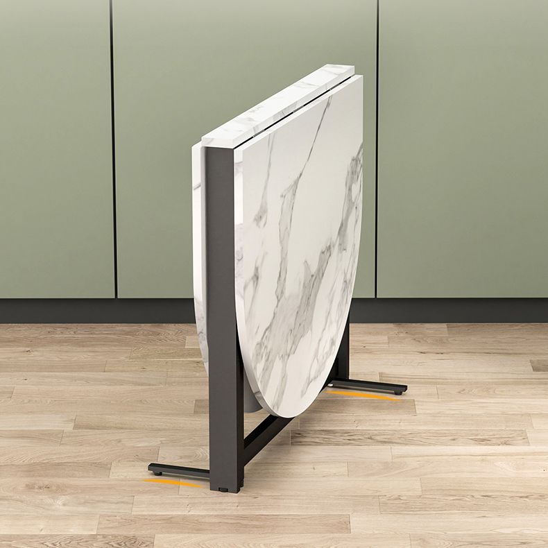 Mesa de comedor de estilo moderno Mesa de comedor ovalada de hoja ovalada para uso doméstico