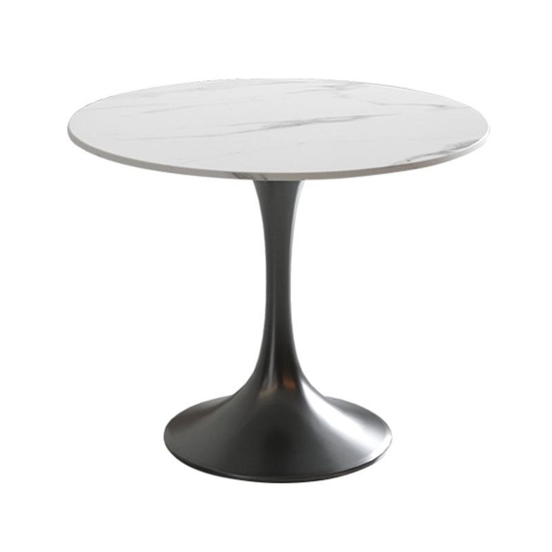 Traditional Luxury Dining Table Round Sintered Stone Dining Table with Tulip Base