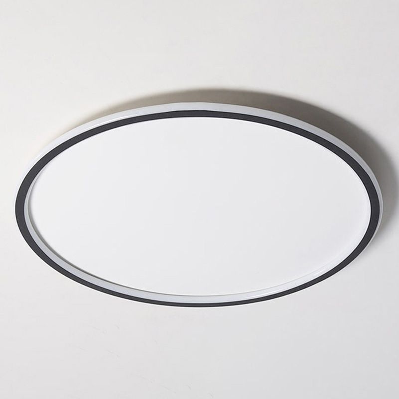 Runde Unterputz-Beleuchtung, minimalistische LED-Deckenleuchte aus Aluminium in Schwarz und Weiß