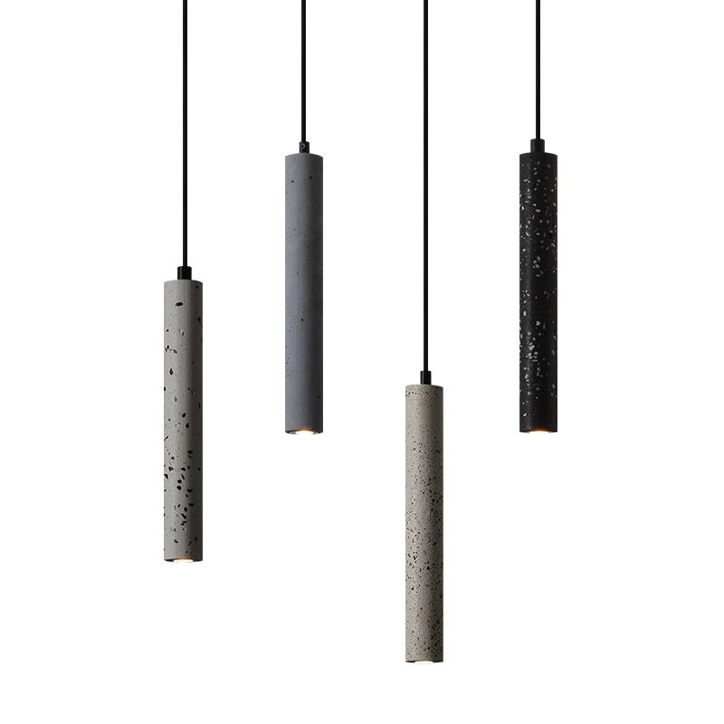 Cylinder Hanging Lights Modern Style Stone 1 Light Pendant Light Kit