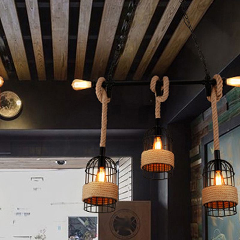 Industrial Style Cage Island Pendants Metal Pendant Lights for Dining Room