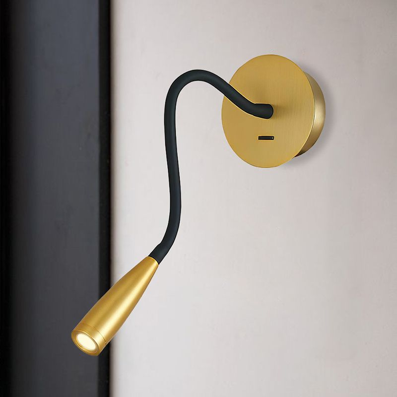 Modern Simple Metal Wall Light Cylinder Shape Adjustable LED Wall Lamp for Bedroom