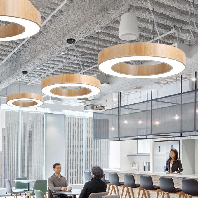 Drum Pendant Lighting Simplicity Modern Round LED Hanging Light Fixtures for Living Room