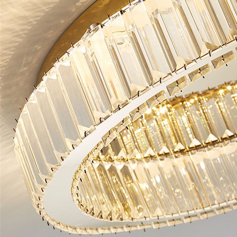 Roestvrijstalen LED-plafondlamp in moderne luxe stijl Kristallen ronde inbouwmontage voor slaapkamer