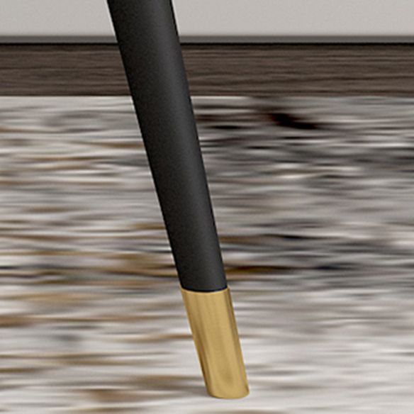 Glam Sintered Stone Dining Room Set with Round Table and Black Leg Dining Table Furniture