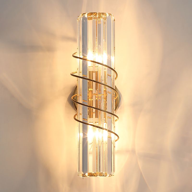 Postmodern Style Crystal Wall Sconce Light Living Room Hallway Wall Lamp in Gold