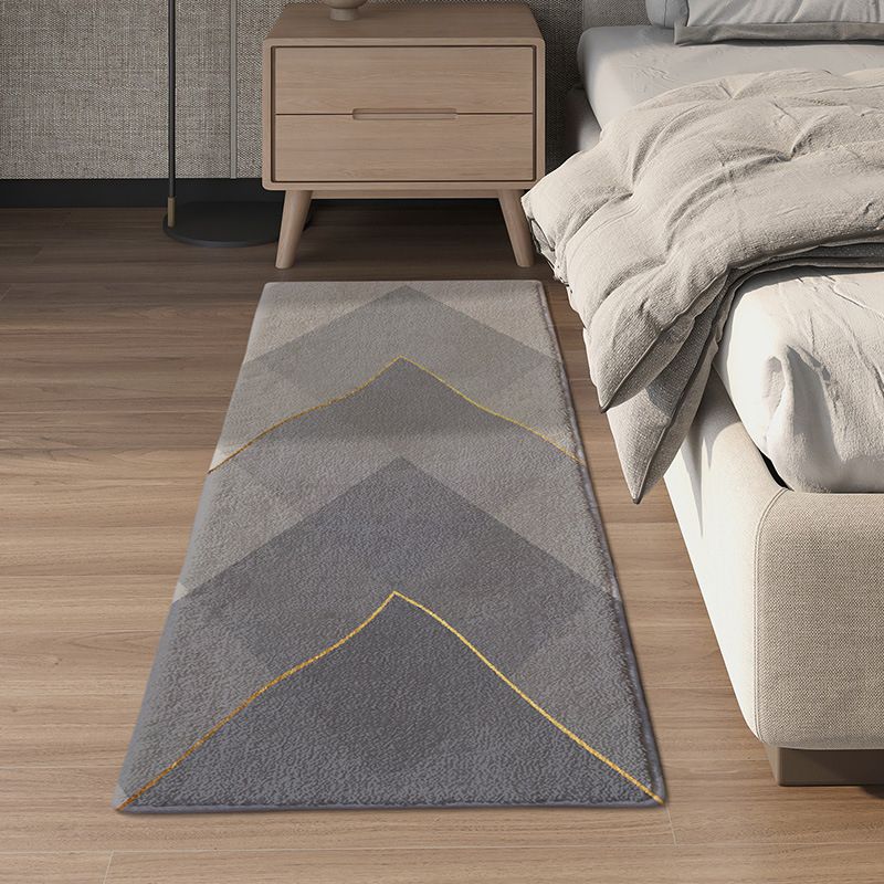 Gray Contemporary Rug Polyester Gradual Change Rug Washable Rug for Living Room
