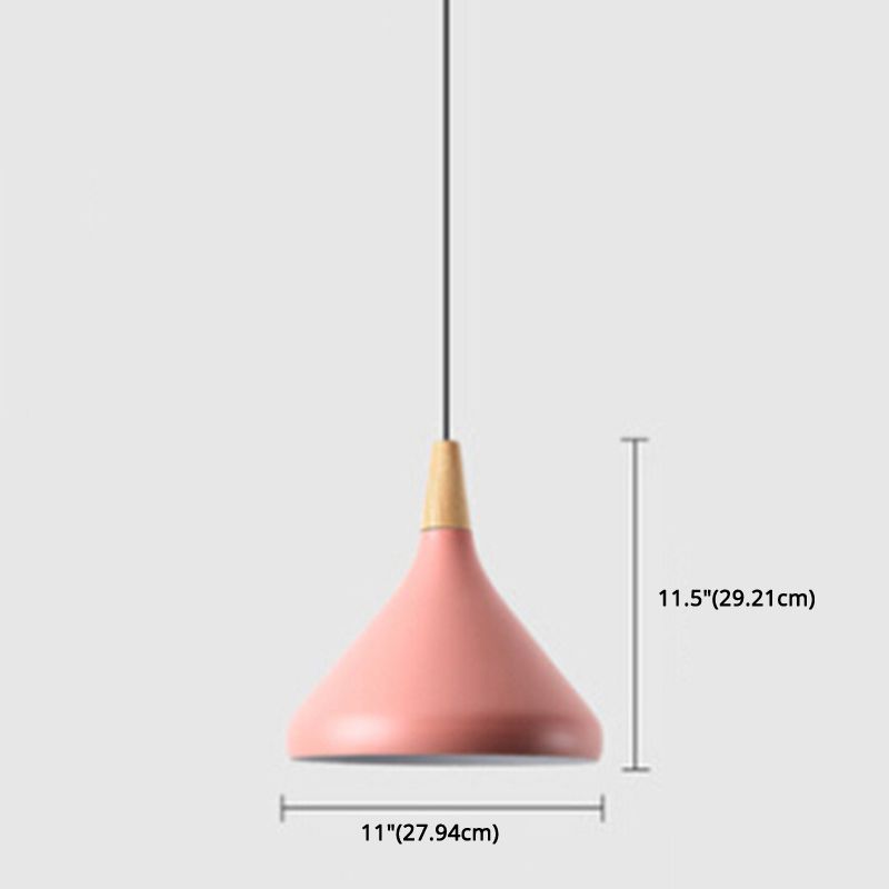 Multi Color Optional Simplicity Pendant Light Nordic Macaroon Aluminum Lampshade 1-Light Hanging Light for Kitchen