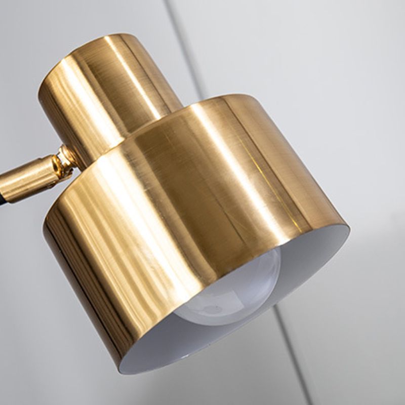 Lámpara de mesa de tambor de simplicidad ultramoderna lámpara de metal de metal para dormitorio