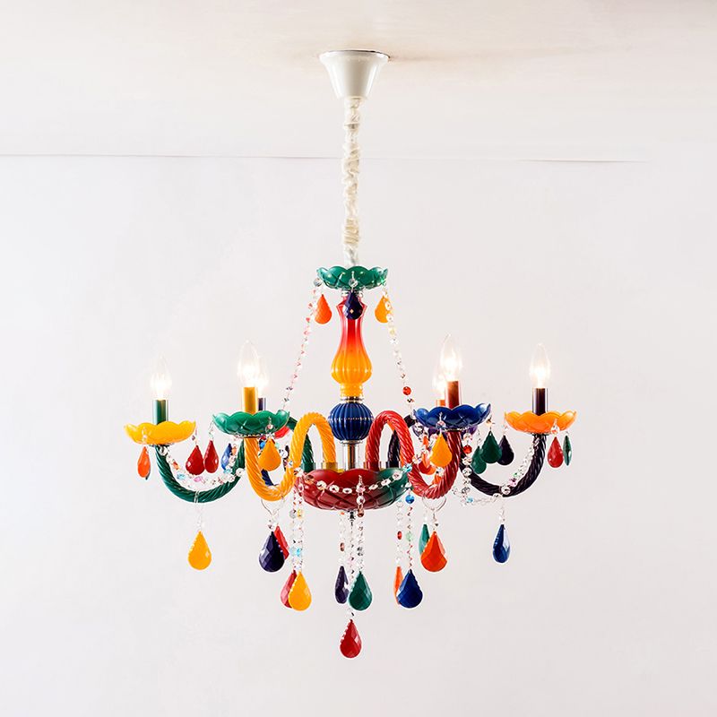 European Style Crystal Chandelier Candle Pendant Lighting Fixtures for Child Room