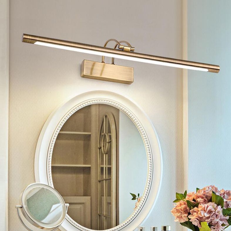 Linear Metallic Bar Vanity Light Contemporary Wall Mount Light in Bronze