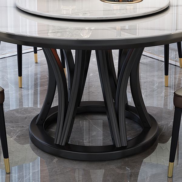 Solid Wood Pedestal Dining Table Round Faux Marble Dining Table