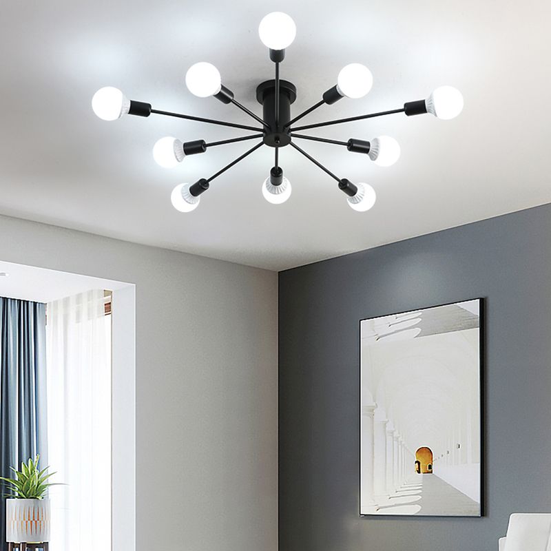 Industrial Ceiling Light Minimalist Flush Mount Ceiling Light Fixture with Glass Shade