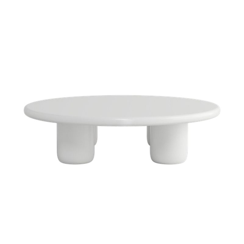 Solid Wood 4 Legs Coffee Table Round Modern Minimalist Coffee Table