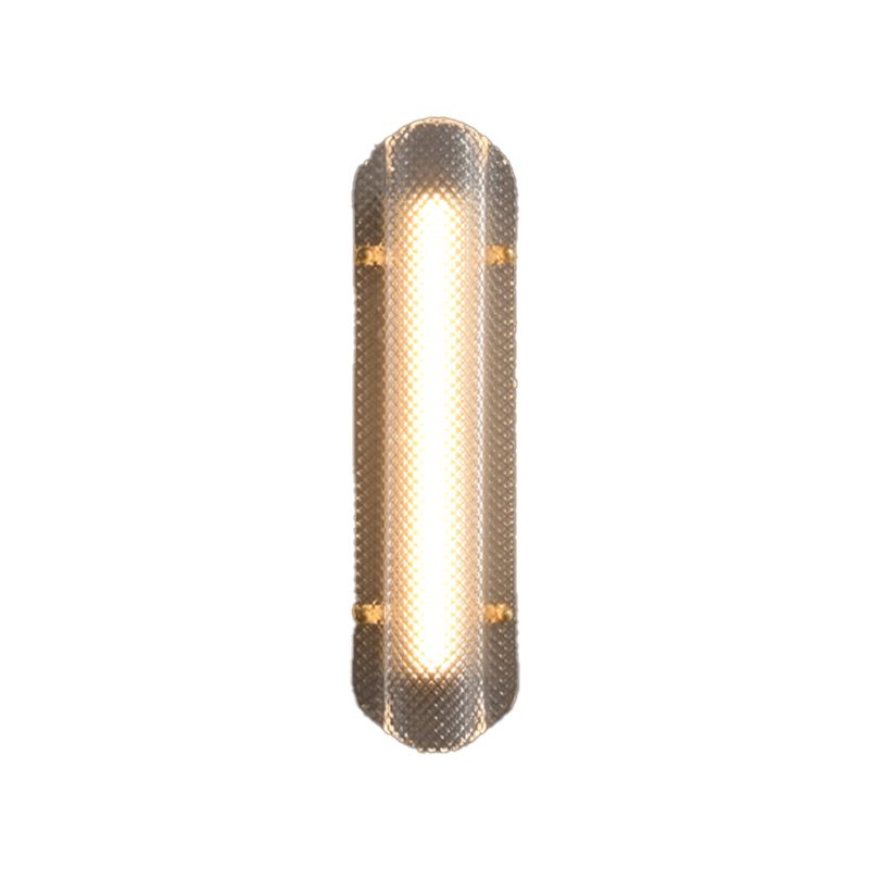 LED Modern Metal Wall Sconce Geometric Shape Wall Light with Glass Shade for Bedroom