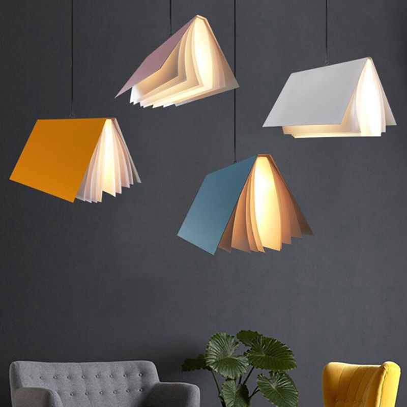 Libro moderno di semplicità a sospensione Lampada a sospensione in metallo a sospensione per il ristorante