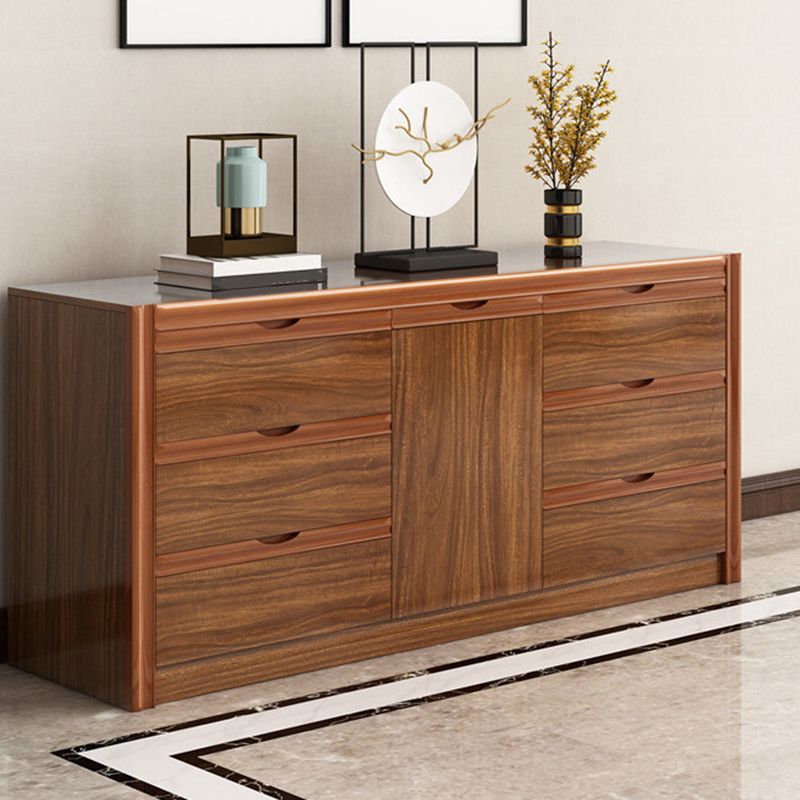Contemporary Storage Chest Bedroom Chest in Brown with Drawers