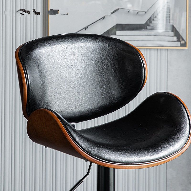 Contemporary Adjustable Height Swivel Bucket Bar Stool with Footrest