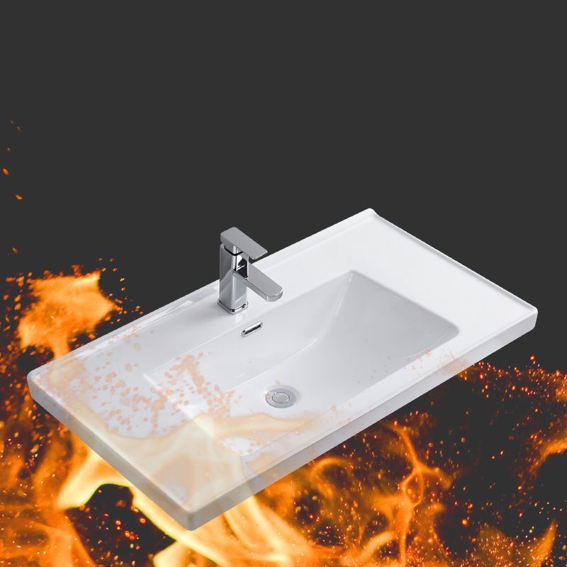 Modern Bathroom Sink Rectangular Trough Sink (Not Included Faucet)