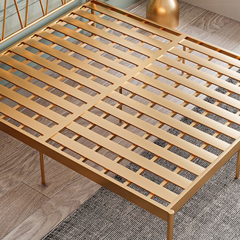 Iron Open-Frame Bed with Arched Headboard and Metal Legs Bed