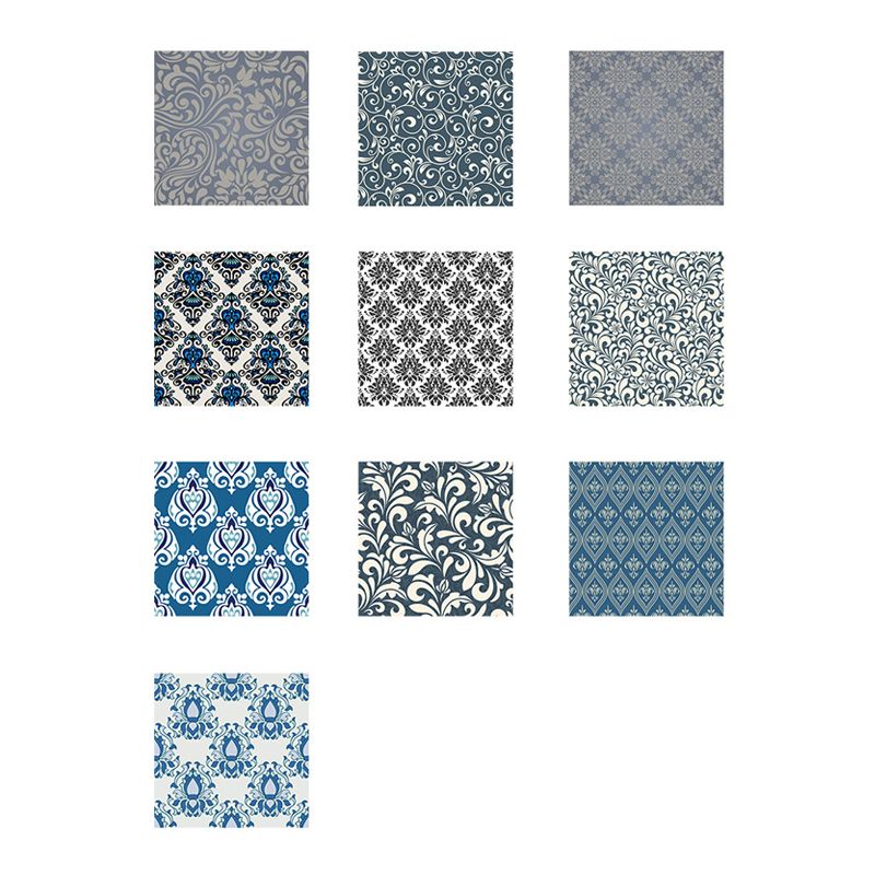Nostalgic Floral Printed Wallpaper Panels PVC Peel and Stick Grey Wall Art for Living Room
